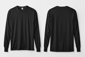 Black long sleeve tshirt mockup isolated created with Generative AI