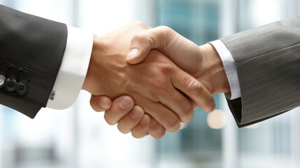 Two business leaders join hands to symbolize strategic partnership for mutual growth