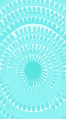 Repeated modern Cyan soft pastel color vector art circle pattern