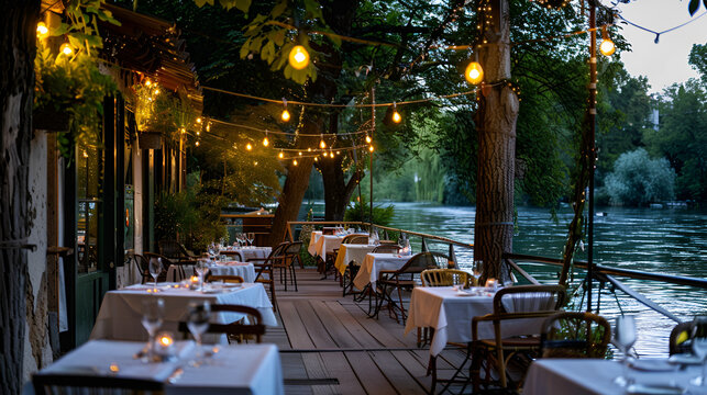 guinguette restaurant au bord ai genrative