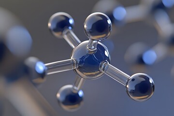 Molecular structure of water, an inorganic compound containing two hydrogen atoms and one oxygen atom. Chemistry, physics, biology, medicine illustration.