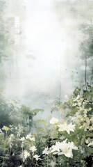 Wall Mural - Wallpaper ephemera pale forest outdoors nature plant.