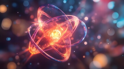 61. Close-up depiction of a toxic atom with intricate, dynamic molecular effects