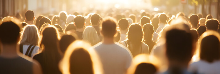 Wall Mural - Diverse crowd facing forward