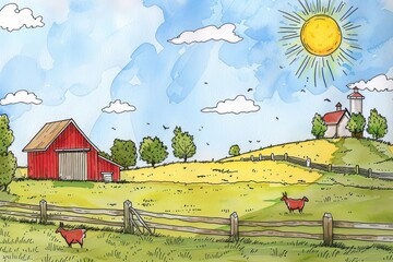 Wall Mural - Farm architecture countryside outdoors.