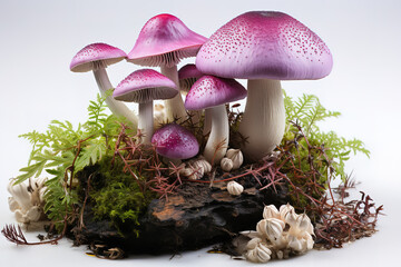 A mushroom growing in the grass