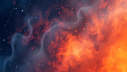 Poster - Abstract nebula with swirling colors and stars.