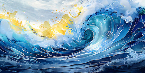 Wall Mural - Transparent ocean wave illustration