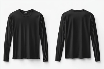 Black long sleeve tshirt mockup isolated created with Generative AI