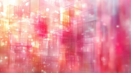 Poster - Abstract digital background with vibrant colors and layered geometric shapes illuminated by soft light effects