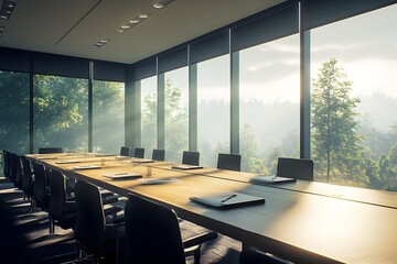 Canvas Print - Modern Conference Room with a View