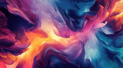 Poster - Abstract Swirling Colors in a Digital Painting