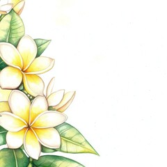 Floral illustration. Hand-drawn watercolor. Seamless border