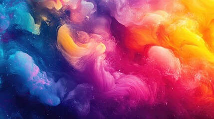 Poster - Abstract Swirling Colors in a Dark Cosmic Background