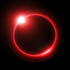 red circle lens flare with black blank background