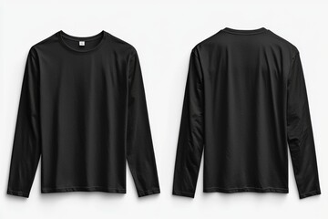 Black long sleeve tshirt mockup isolated created with Generative AI