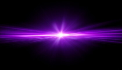 horizontal purple lens flare on black background