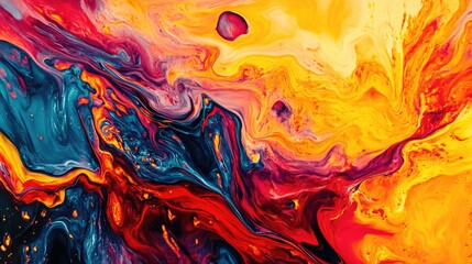 Poster - Abstract Swirling Paint in Vibrant Colors