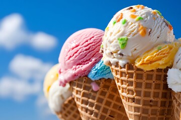 Forever summer, ice cream cones, dripping sweetness make every moment a delicious indulgence