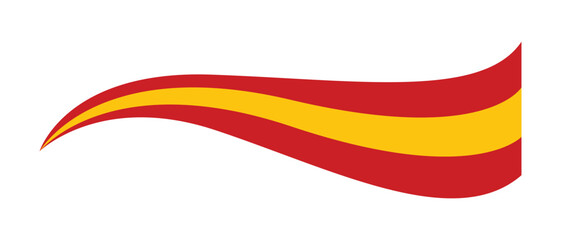 Spain flag, Spanish flag tricolor curvy wave design, spanish wavy flag