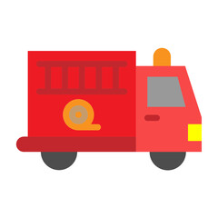 Wall Mural - Parade Firetruck Vector Flat Icon Design