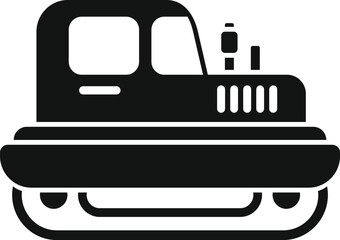 Poster - Black silhouette of a bulldozer pushing with its blade