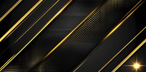 Poster - an image of golden lines of light moving quickly on a black background
