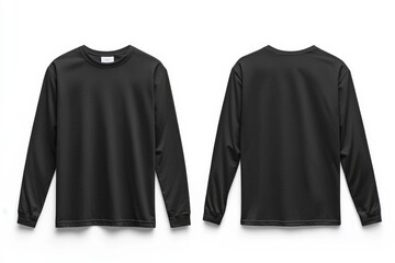 Black long sleeve tshirt mockup isolated created with Generative AI