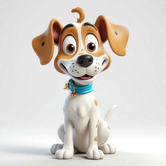 Sticker - dog goofy funny cute cartoon 3d figurine on plain white background