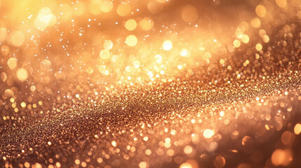 Poster - A shimmering, golden bokeh background with sparkling, glowing light effects perfect for festive, celebratory, or elegant designs.
