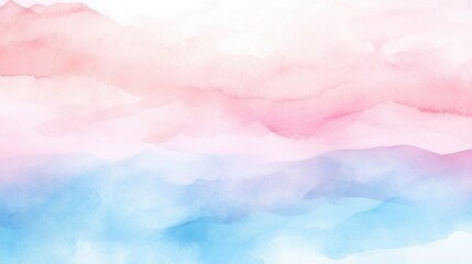 Wall Mural - A watercolor painting of a pink and blue sky with a blue and pink line