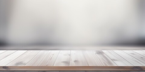 Silver background with a wooden table, product display template. Silver background with a wood floor. Silver and white photo of an empty room 