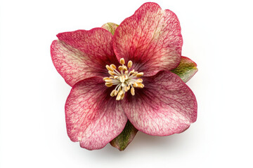 Wall Mural - Ultra-Realistic UHD Photo of a Hellebore Flower on White Background