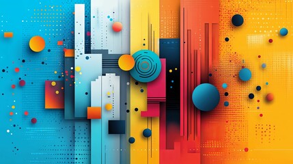 Poster - Abstract Geometric Shapes and Patterns in Vibrant Colors