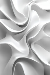 Poster - Elegant abstract image showcasing soft, flowing, and smooth white fabric folds creating a mesmerizing and luxurious texture.