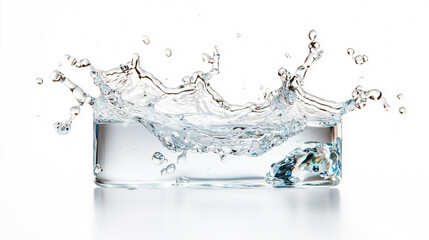 Poster - Vibrant abstract water splashes captured mid-motion, showcasing dynamic fluidity and energy.
