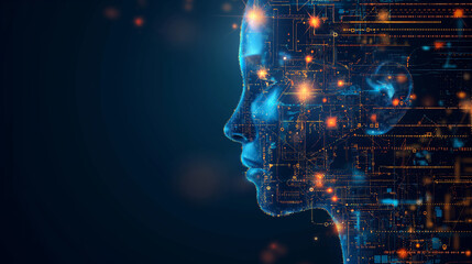 Poster - The concept of LLM, AI Large Language Model with icons concept. AI deep learning to use for work support. language model general purpose language generation capability. Vector illustrator template. 