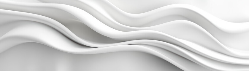 Poster - Elegant abstract white fabric waves create a mesmerizing texture, perfect for backgrounds, wallpapers, or design elements in creative projects.