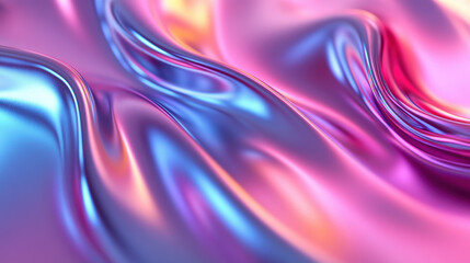Poster - Vibrant abstract background with flowing, colorful silk textures in shades of pink, blue, and purple, creating a luxurious and smooth visual effect.