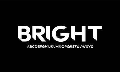 BRIGHT Abstract alphabet.. Brutal typography design. Funky letters