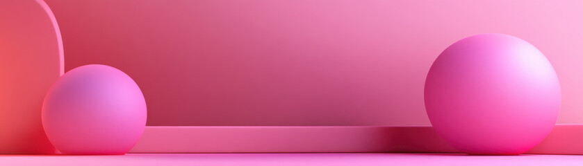 Poster - Modern minimalist pink abstract background with geometric shapes. Perfect for design, branding, and marketing projects.