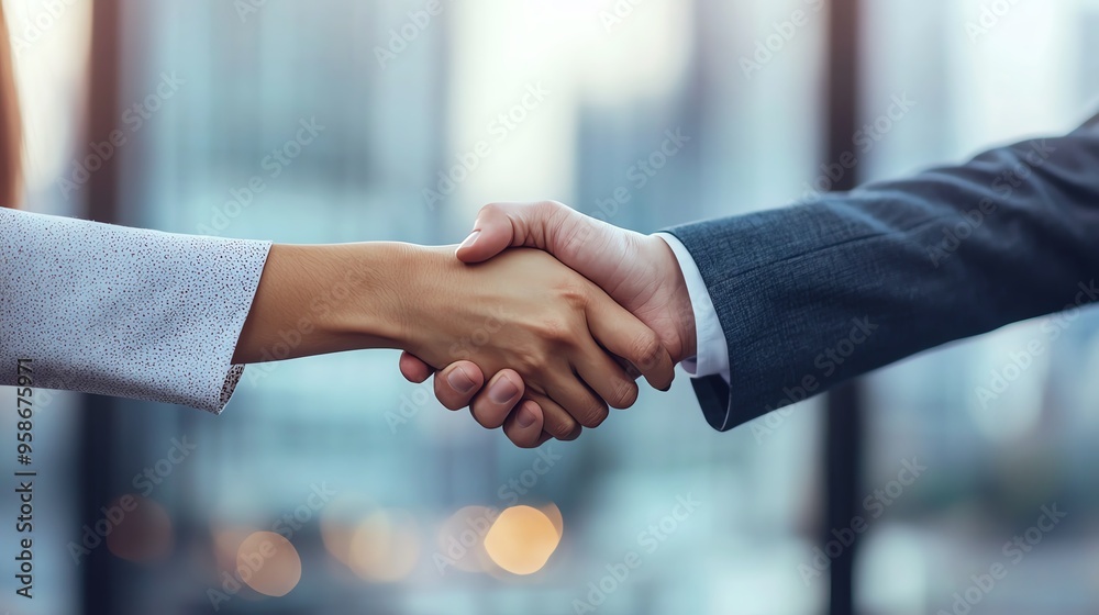 A professional handshake symbolizing agreement, partnership, and trust ...