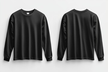 Black long sleeve tshirt mockup isolated created with Generative AI