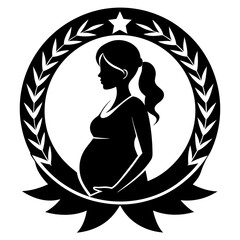 Logo app for pregnant women vector design on a white background