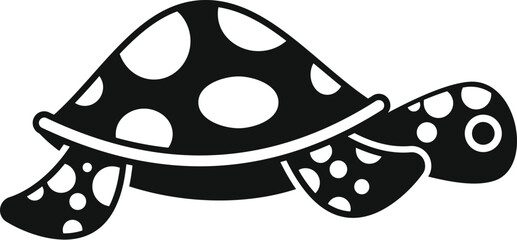 Sticker - Simple vector illustration of a black and white sea turtle swimming with its flippers outstretched