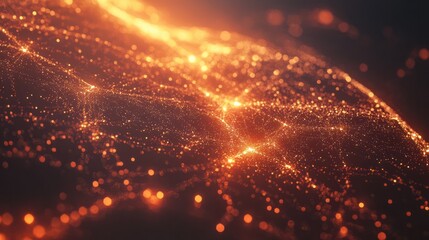 Digital particles cyberspace Technology network concept animation background