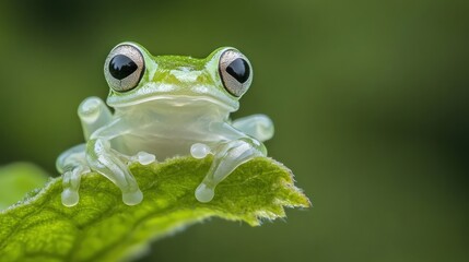 Poster - Glass Frog on a Leaf