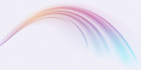 Poster - light beam illustration, neon light strip, high speed motion background, on transparent background i