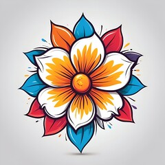 Sticker - Vibrant Flower Illustration