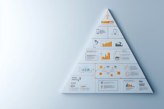 Simple pyramid infographic template for clear and effective data representation, designed for easy visualization and understanding
